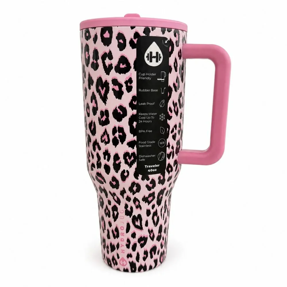 Hydrojug x Pink 40 oz Leopard